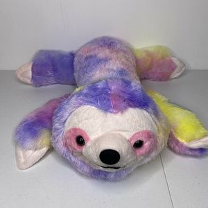Sloth Floppy Pal Easter Lovable Huggable NEW with tag rainbow 24” long plush